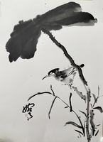 《写意花鸟》45X33(CM)  宣卡 作者：王贵勤 
