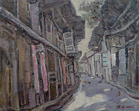 《黎川老街》 40X50(CM) 油画 作者：康漠
