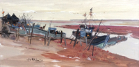 《红海滩》30X60(CM) 油画 作者：林凡